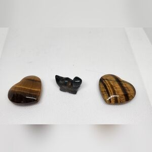 Tigers Eye hearts and stegosaurus